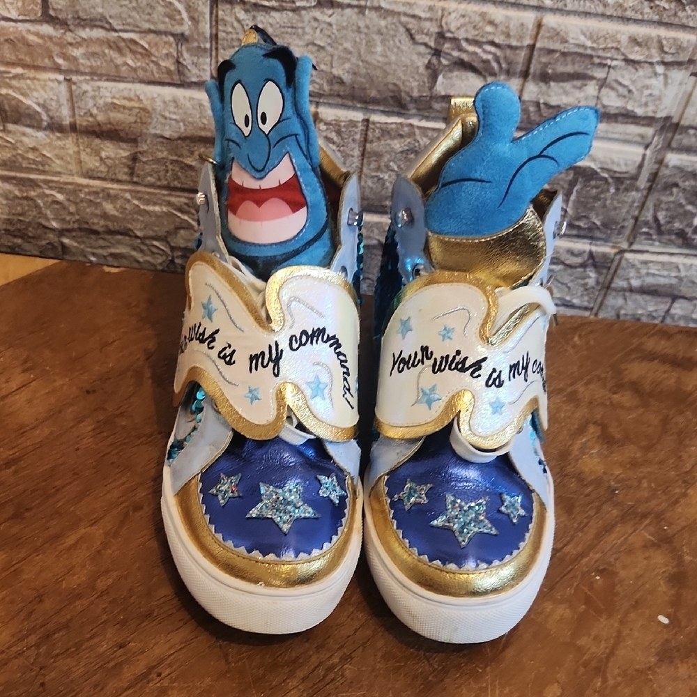 Womens Blue and Gold Genie Shoes
